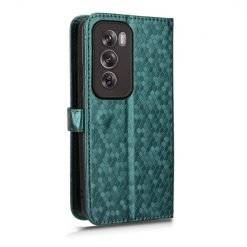 Kryty na mobil | Peňaženkové puzdro Honeycomb Dot Texture Case zelené – Oppo Reno 12 Pro | Kryty na mobil