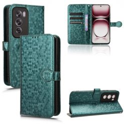 Kryty na mobil | Peňaženkové puzdro Honeycomb Dot Texture Case zelené – Oppo Reno 12 Pro | Kryty na mobil