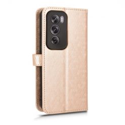 Kryty na mobil | Peňaženkové puzdro Honeycomb Dot Texture Case zlaté – Oppo Reno 12 Pro | Kryty na mobil