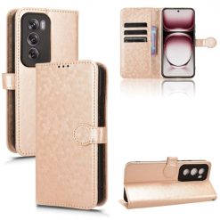 Kryty na mobil | Peňaženkové puzdro Honeycomb Dot Texture Case zlaté – Oppo Reno 12 Pro | Kryty na mobil