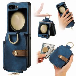 Kryty na mobil | Peňaženkové puzdro Unique Wallet modré – Samsung Galaxy Z Flip 6 / Z Flip 7 FE | Kryty na mobil