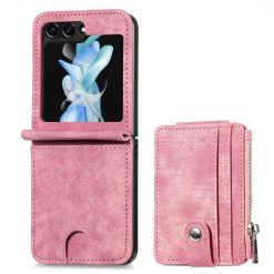 Kryty na mobil | Peňaženkové puzdro Zipper Wallet ružové – Samsung Galaxy Z Flip 6 / Z Flip 7 FE | Kryty na mobil