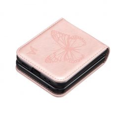 Puzdro Embossing Pattern Motýľ bledoružové – Samsung Galaxy Z Flip 6 / Z Flip 7 FE | Kryty na mobil Kryty na mobil | Puzdro Embossing Pattern Motýľ bledoružové – Samsung Galaxy Z Flip 6 / Z Flip 7 FE | Kryty na mobil