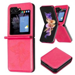 Puzdro Embossing Pattern Motýľ tmavoružové – Samsung Galaxy Z Flip 6 / Z Flip 7 FE | Kryty na mobil Kryty na mobil | Puzdro Embossing Pattern Motýľ tmavoružové – Samsung Galaxy Z Flip 6 / Z Flip 7 FE | Kryty na mobil