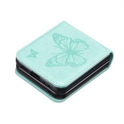 Kryty na mobil | Puzdro Embossing Pattern Motýľ zelené – Samsung Galaxy Z Flip 6 / Z Flip 7 FE | Kryty na mobil