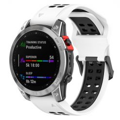 Kryty na mobil | Remienok Sport Wristband bielo-čierny pre Garmin Fenix 7S / 6S / 5S | Kryty na mobil
