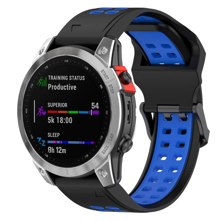 Remienok Sport Wristband čierno-modrý pre Garmin Fenix 7S / 6S / 5S | Kryty na mobil Kryty na mobil | Remienok Sport Wristband čierno-modrý pre Garmin Fenix 7S / 6S / 5S | Kryty na mobil
