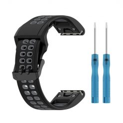 Kryty na mobil | Remienok Sport Wristband čierno-sivý pre Garmin Fenix 7S / 6S / 5S | Kryty na mobil