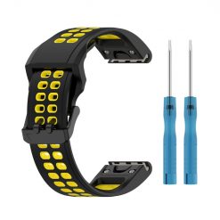 Kryty na mobil | Remienok Sport Wristband čierno-žltý pre Garmin Fenix 7S / 6S / 5S | Kryty na mobil
