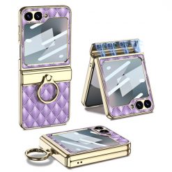 Kryty na mobil | Kryt GKK Elegant Ring case fialový – Samsung Galaxy Z Flip 6 / Z Flip 7 FE | Kryty na mobil