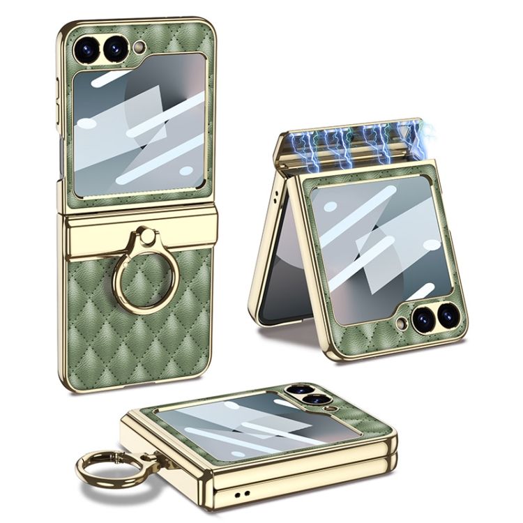 Kryt GKK Elegant Ring case zelený – Samsung Galaxy Z Flip 6 / Z Flip 7 FE | Kryty na mobil Kryty na mobil | Kryt GKK Elegant Ring case zelený – Samsung Galaxy Z Flip 6 / Z Flip 7 FE | Kryty na mobil