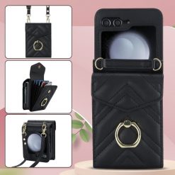 Kryty na mobil | Peňaženkové puzdro Arrow Card case čierne – Samsung Galaxy Z Flip 6 / Z Flip 7 FE | Kryty na mobil
