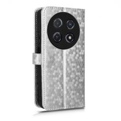 Kryty na mobil | Peňaženkové puzdro Honeycomb Dot Texture Case strieborné – Huawei Nova 12i | Kryty na mobil