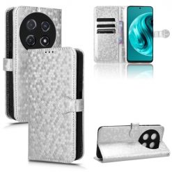 Kryty na mobil | Peňaženkové puzdro Honeycomb Dot Texture Case strieborné – Huawei Nova 12i | Kryty na mobil