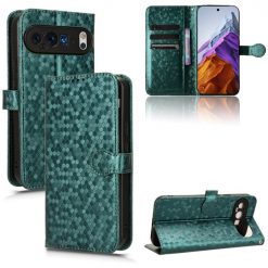 Kryty na mobil | Peňaženkové puzdro Honeycomb Dot Texture Case zelené – Google Pixel 9 Pro XL | Kryty na mobil