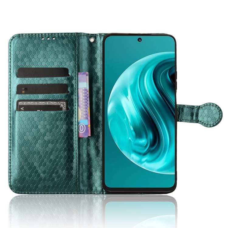 Peňaženkové puzdro Honeycomb Dot Texture Case zelené – Huawei Nova 12i | Kryty na mobil Kryty na mobil | Peňaženkové puzdro Honeycomb Dot Texture Case zelené – Huawei Nova 12i | Kryty na mobil