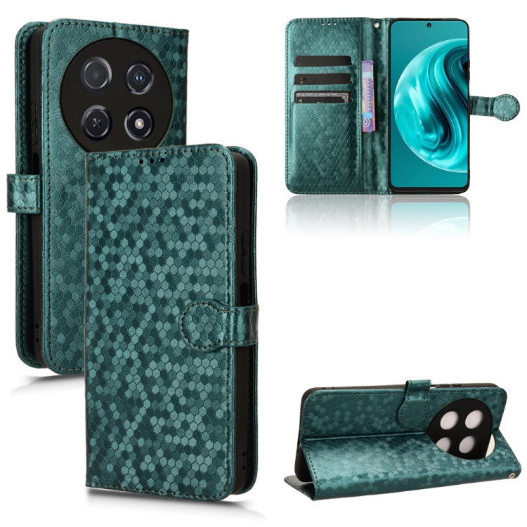 Peňaženkové puzdro Honeycomb Dot Texture Case zelené – Huawei Nova 12i | Kryty na mobil Kryty na mobil | Peňaženkové puzdro Honeycomb Dot Texture Case zelené – Huawei Nova 12i | Kryty na mobil