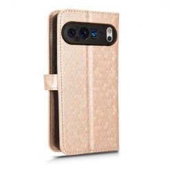 Kryty na mobil | Peňaženkové puzdro Honeycomb Dot Texture Case zlaté – Google Pixel 9 Pro XL | Kryty na mobil
