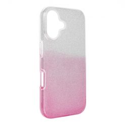 Ligotavý Kryt Forcell Shining transparentno-ružový – Apple iPhone 16