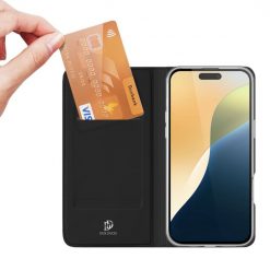 Kryty na mobil | Peňaženkové puzdro Dux Ducis Skin Pro čierne – Apple iPhone 16 | Kryty na mobil