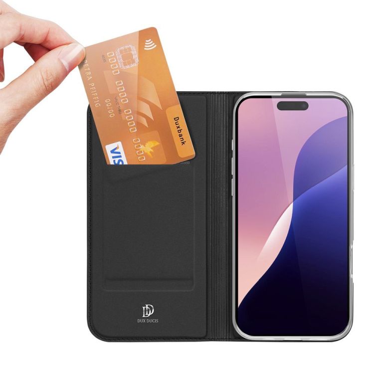 Peňaženkové puzdro Dux Ducis Skin Pro čierne – Apple iPhone 16 Pro Max | Kryty na mobil Kryty na mobil | Peňaženkové puzdro Dux Ducis Skin Pro čierne – Apple iPhone 16 Pro Max | Kryty na mobil