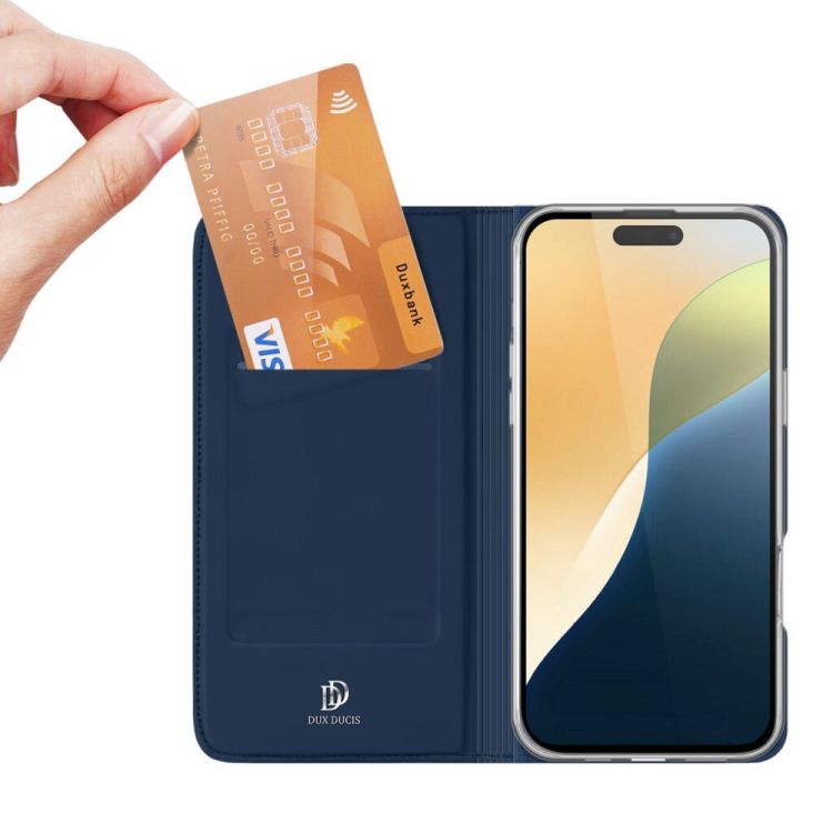 Peňaženkové puzdro Dux Ducis Skin Pro modré – Apple iPhone 16 Plus | Kryty na mobil Kryty na mobil | Peňaženkové puzdro Dux Ducis Skin Pro modré – Apple iPhone 16 Plus | Kryty na mobil