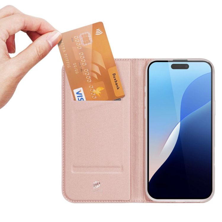 Peňaženkové puzdro Dux Ducis Skin Pro ružové – Apple iPhone 16 Pro Max | Kryty na mobil Kryty na mobil | Peňaženkové puzdro Dux Ducis Skin Pro ružové – Apple iPhone 16 Pro Max | Kryty na mobil