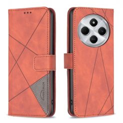 Knižkové puzdro Rhombus hnedé – Xiaomi Redmi 14C / Poco C75 | Kryty na mobil Kryty na mobil | Knižkové puzdro Rhombus hnedé – Xiaomi Redmi 14C / Poco C75 | Kryty na mobil