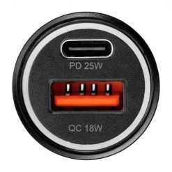 Kryty na mobil | Nabíjačka do auta Blue Star 3A 25W USB-C + USB-A PD QC3.0 AFC PPS čierna | Kryty na mobil