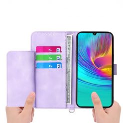 Kryty na mobil | Samsung Galaxy A16 4G/5G / Samsung Galaxy A17 5G Peňaženkové puzdro Embossing Pattern Flowery Mandala fialové | Kryty na mobil