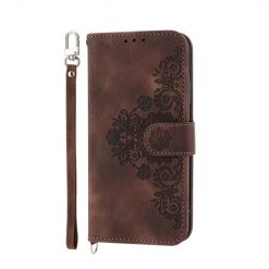 Kryty na mobil | Samsung Galaxy A16 4G/5G / Samsung Galaxy A17 5G Peňaženkové puzdro Embossing Pattern Flowery Mandala hnedé | Kryty na mobil