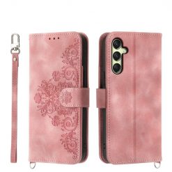 Samsung Galaxy A16 4G/5G / Samsung Galaxy A17 5G Peňaženkové puzdro Embossing Pattern Flowery Mandala ružové | Kryty na mobil Kryty na mobil | Samsung Galaxy A16 4G/5G / Samsung Galaxy A17 5G Peňaženkové puzdro Embossing Pattern Flowery Mandala ružové | Kryty na mobil