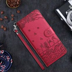 Peňaženkové puzdro Embossing Pattern Mačky červené – Samsung Galaxy S24 FE | Kryty na mobil Kryty na mobil | Peňaženkové puzdro Embossing Pattern Mačky červené – Samsung Galaxy S24 FE | Kryty na mobil