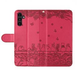 Peňaženkové puzdro Embossing Pattern Mačky červené – Samsung Galaxy S24 FE | Kryty na mobil Kryty na mobil | Peňaženkové puzdro Embossing Pattern Mačky červené – Samsung Galaxy S24 FE | Kryty na mobil