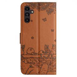 Peňaženkové puzdro Embossing Pattern Mačky hnedé – Samsung Galaxy S24 FE | Kryty na mobil Kryty na mobil | Peňaženkové puzdro Embossing Pattern Mačky hnedé – Samsung Galaxy S24 FE | Kryty na mobil