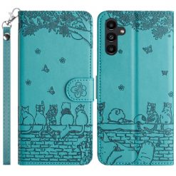 Samsung Galaxy A16 4G/5G Peňaženkové puzdro Embossing Pattern Mačky modré | Kryty na mobil Kryty na mobil | Samsung Galaxy A16 4G/5G Peňaženkové puzdro Embossing Pattern Mačky modré | Kryty na mobil