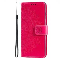 Kryty na mobil | Peňaženkové puzdro Embossing Pattern Mandala Flower červené – Xiaomi 14T | Kryty na mobil