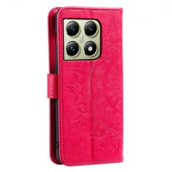 Peňaženkové puzdro Embossing Pattern Mandala Flower červené – Xiaomi 14T Pro | Kryty na mobil Kryty na mobil | Peňaženkové puzdro Embossing Pattern Mandala Flower červené – Xiaomi 14T Pro | Kryty na mobil