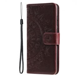 Peňaženkové puzdro Embossing Pattern Mandala Flower hnedé – Xiaomi 14T Pro