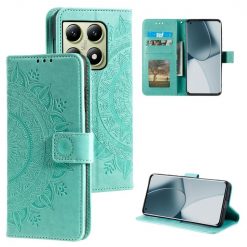 Peňaženkové puzdro Embossing Pattern Mandala Flower zelené – Xiaomi 14T Pro | Kryty na mobil Kryty na mobil | Peňaženkové puzdro Embossing Pattern Mandala Flower zelené – Xiaomi 14T Pro | Kryty na mobil