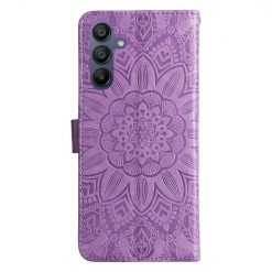 Kryty na mobil | Samsung Galaxy A16 4G/5G / Samsung Galaxy A17 5G Peňaženkové puzdro Embossing Pattern Slnečnica fialové | Kryty na mobil