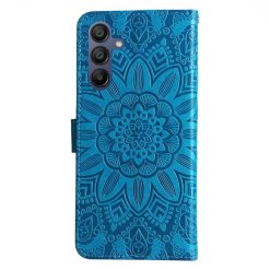 Kryty na mobil | Samsung Galaxy A16 4G/5G / Samsung Galaxy A17 5G Peňaženkové puzdro Embossing Pattern Slnečnica modré | Kryty na mobil