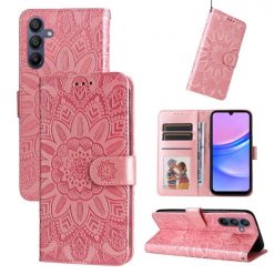 Samsung Galaxy A16 4G/5G / Samsung Galaxy A17 5G Peňaženkové puzdro Embossing Pattern Slnečnica ružové | Kryty na mobil Kryty na mobil | Samsung Galaxy A16 4G/5G / Samsung Galaxy A17 5G Peňaženkové puzdro Embossing Pattern Slnečnica ružové | Kryty na mobil