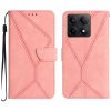 Kryty na mobil | Peňaženkové puzdro Embossing Pattern Stitchy case hnedé – Xiaomi 14T | Kryty na mobil