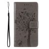 Kryty na mobil | Peňaženkové puzdro Embossing Pattern Strom a mačka modré – Xiaomi Redmi 14C / Poco C75 | Kryty na mobil