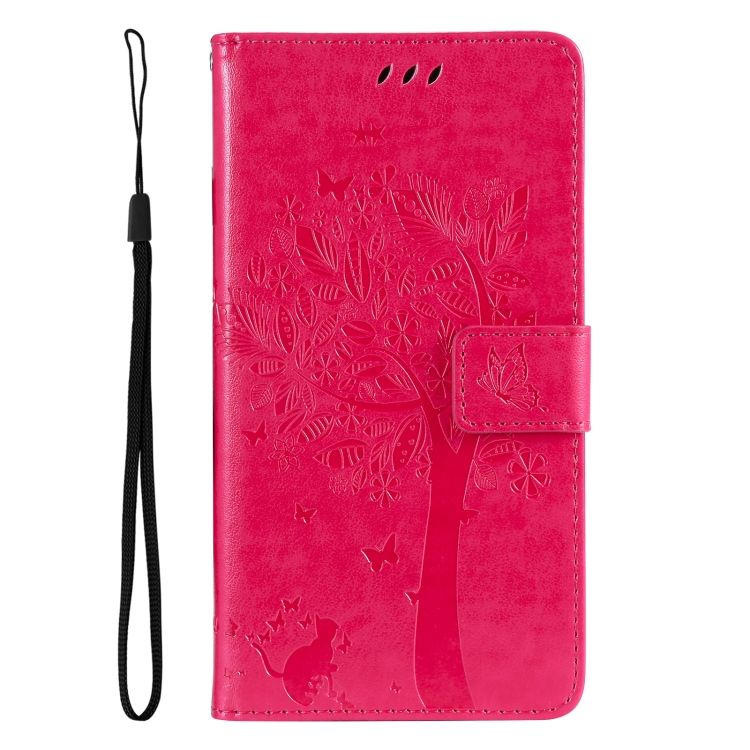 Peňaženkové puzdro Embossing Pattern Strom a mačka tmavoružové – Xiaomi Redmi 14C / Poco C75 | Kryty na mobil Kryty na mobil | Peňaženkové puzdro Embossing Pattern Strom a mačka tmavoružové – Xiaomi Redmi 14C / Poco C75 | Kryty na mobil