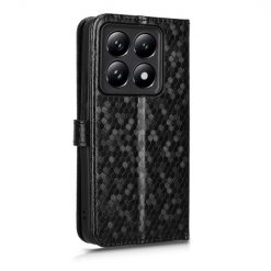 Kryty na mobil | Peňaženkové puzdro Honeycomb Dot Texture Case čierne – Xiaomi 14T | Kryty na mobil