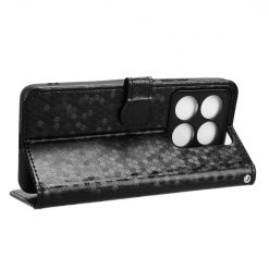 Kryty na mobil | Peňaženkové puzdro Honeycomb Dot Texture Case čierne – Xiaomi 14T | Kryty na mobil