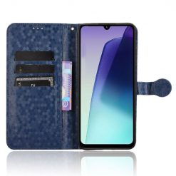 Kryty na mobil | Peňaženkové puzdro Honeycomb Dot Texture Case modré – Xiaomi Redmi 14C / Poco C75 | Kryty na mobil