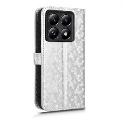 Peňaženkové puzdro Honeycomb Dot Texture Case strieborné – Xiaomi 14T | Kryty na mobil Kryty na mobil | Peňaženkové puzdro Honeycomb Dot Texture Case strieborné – Xiaomi 14T | Kryty na mobil